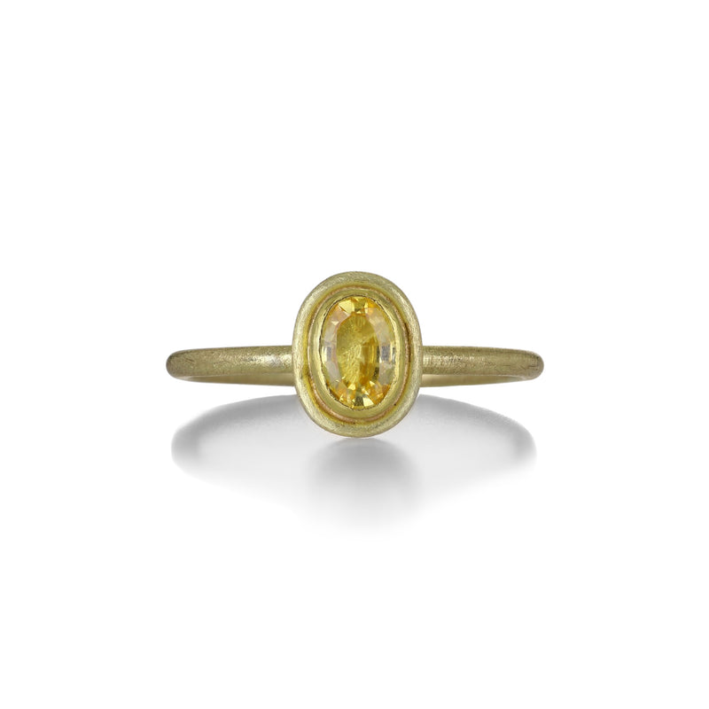 Petra Class Oval Faceted Yellow Sapphire Stacking Ring | Quadrum Gallery