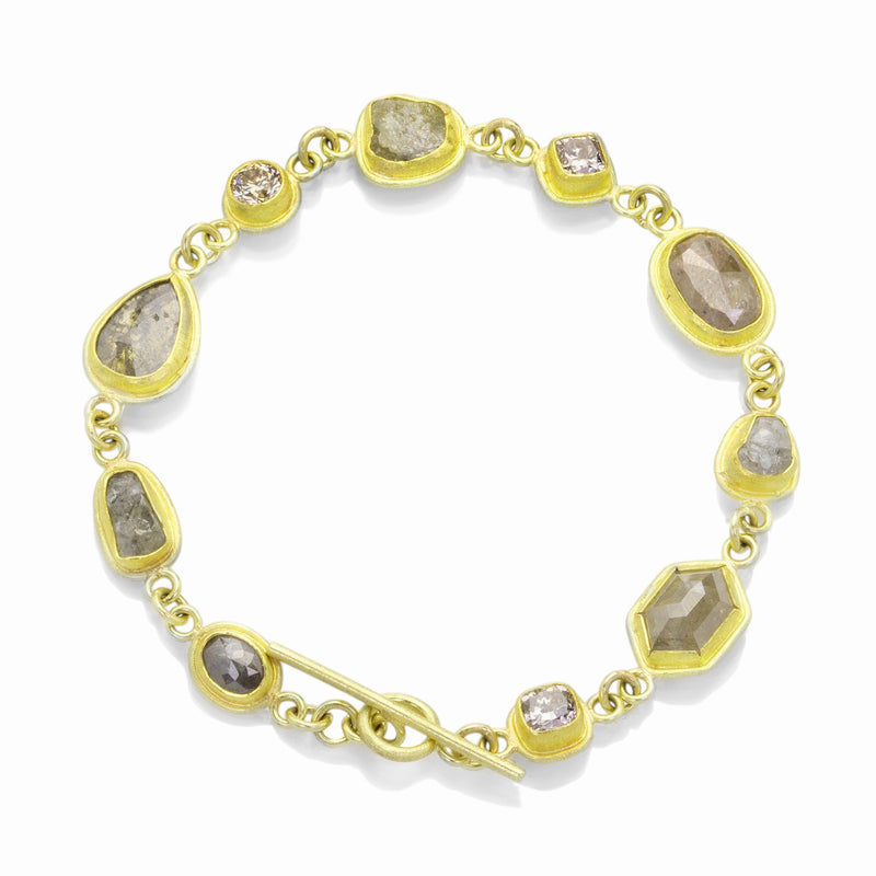 Petra Class Rose Cut and Rough Diamond Chain Bracelet | Quadrum Gallery