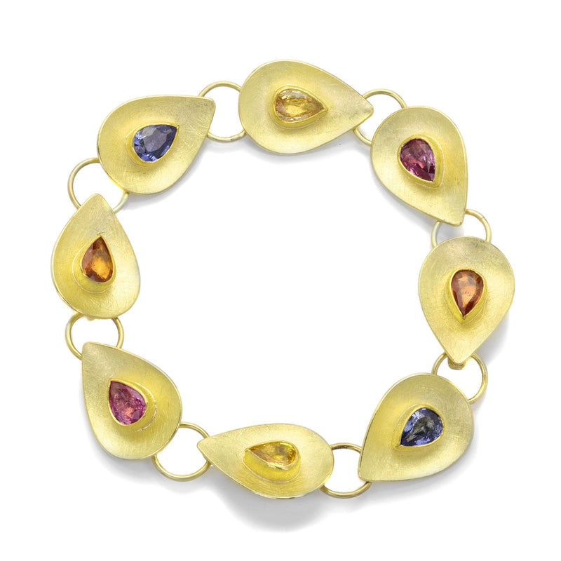 Petra Class Multicolored Sapphire Drop Bowl Bracelet | Quadrum Gallery