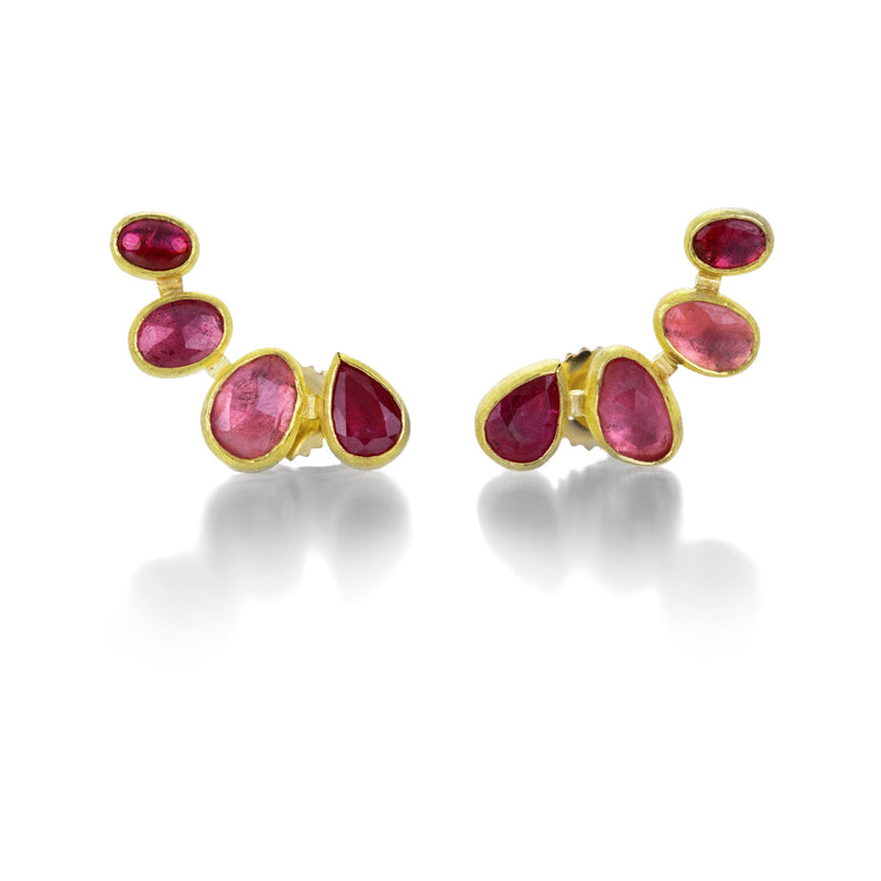 Petra Class Faceted Ruby Climber Studs | Quadrum Gallery