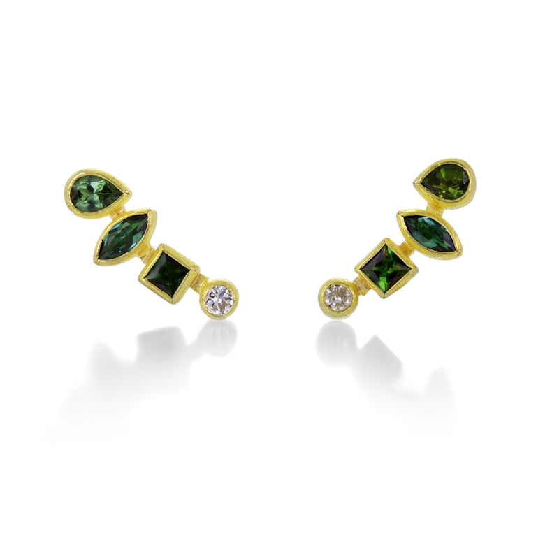 Petra Class Faceted Green Tourmaline Climber Studs | Quadrum Gallery