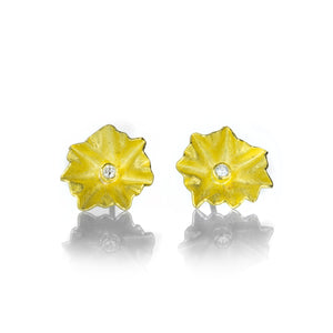 Petra Class Small Diamond Lotus Leaf Studs | Quadrum Gallery