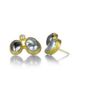 Petra Class Diamond and Keshi Pearl Studs | Quadrum Gallery