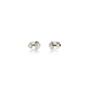 Rachel Atherley Rainbow Moonstone Lucky Scarab Studs | Quadrum Gallery