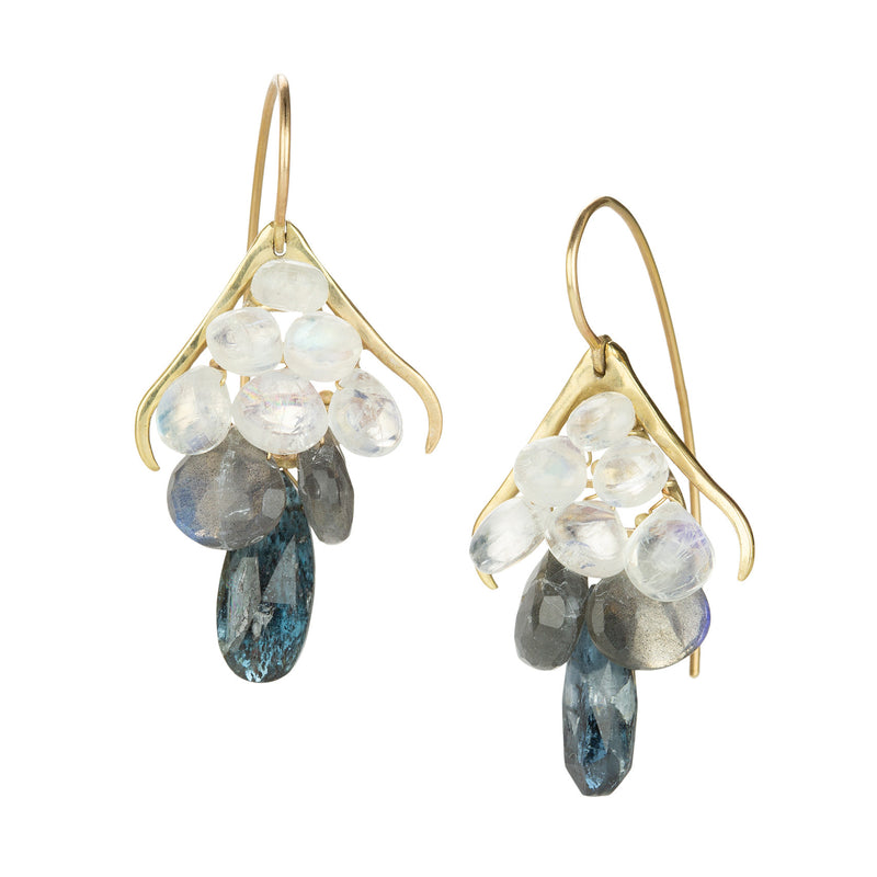 Rachel Atherley Moonstone, Labradorite & Kyanite Plumage Earrings | Quadrum Gallery