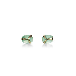 Rachel Atherley Chrysoprase Lucky Scarab Stud Earrings | Quadrum Gallery