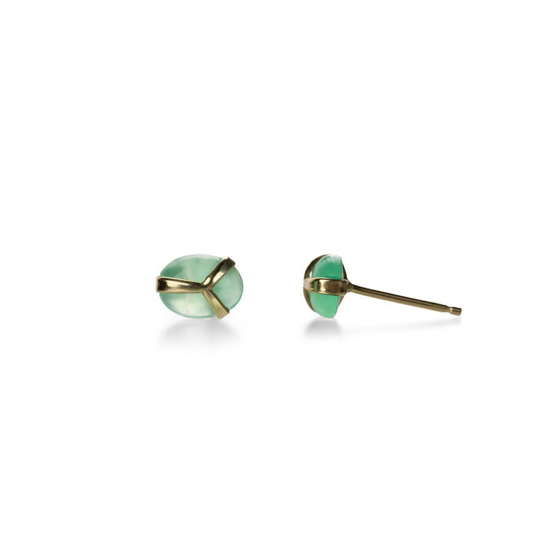 Rachel Atherley Chrysoprase Lucky Scarab Stud Earrings | Quadrum Gallery