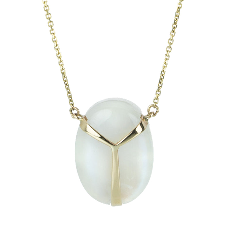 Rachel Atherley Moonstone Lucky Scarab Pendant Necklace | Quadrum Gallery