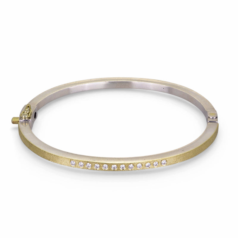 Rene Escobar 2.5mm Laura Mixed Metal Bangle with Diamonds | Quadrum Gallery