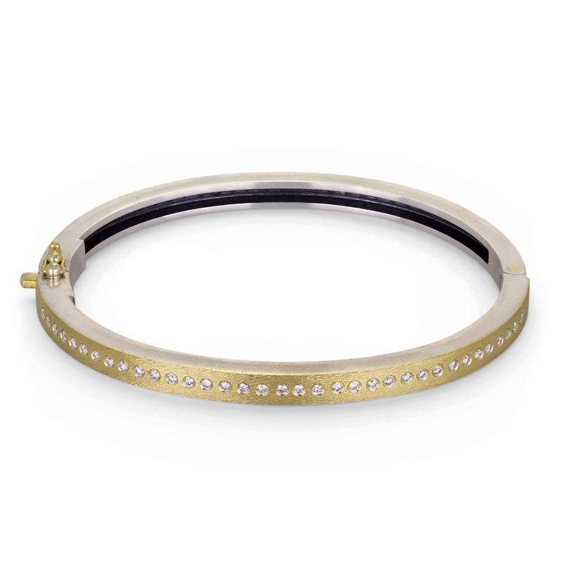 Rene Escobar 4mm Black and White Diamond Bangle | Quadrum Gallery