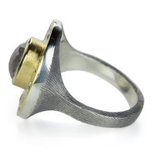 Rene Escobar Rose Signet Ring with Rustic Diamond | Quadrum Gallery