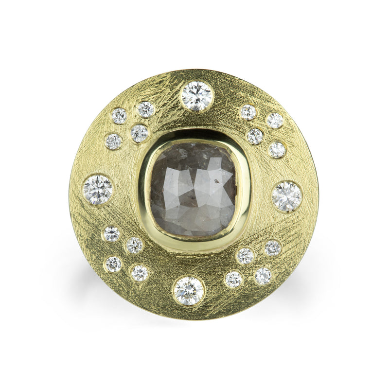 Rene Escobar Rose Signet Ring with Rustic Diamond | Quadrum Gallery