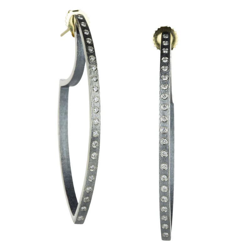 Rene Escobar Marquise Shaped Celine Hoops with Diamonds | Quadrum Gallery