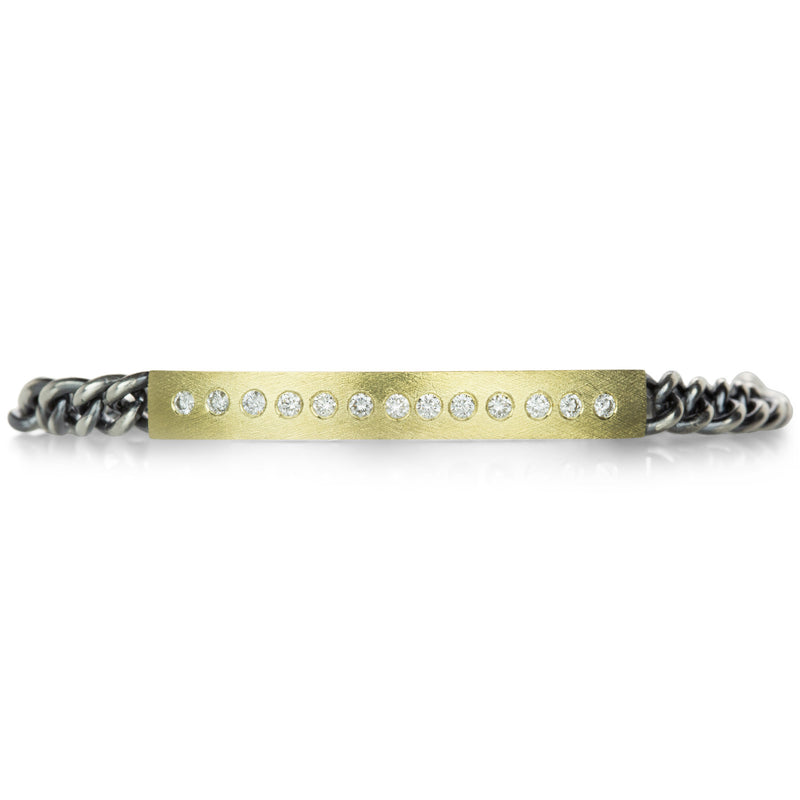 Rene Escobar 18k Diana Bar and Silver Link Bracelet | Quadrum Gallery