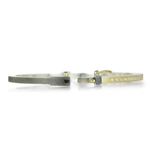 Rene Escobar 2.5mm Mixed Metal Adam Bangle with Diamonds | Quadrum Gallery