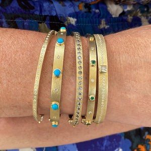 Rene Escobar 4mm Adam Bangle with Salt and Pepper Diamonds | Quadrum Gallery