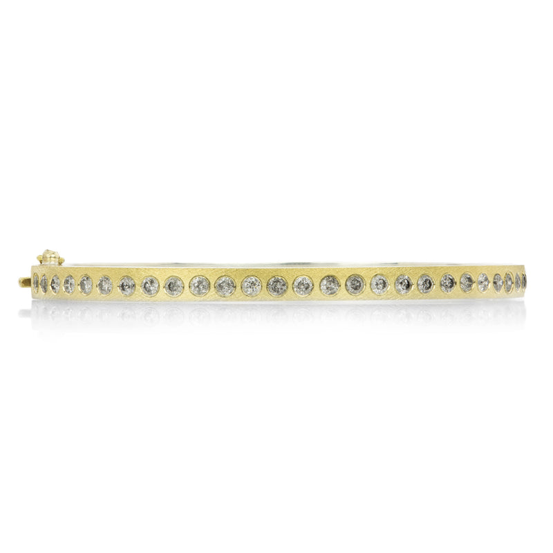 Rene Escobar 4mm Adam Bangle with Salt and Pepper Diamonds | Quadrum Gallery