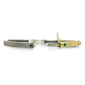 Rene Escobar 4mm Junia Hinged Bangle with Emeralds | Quadrum Gallery