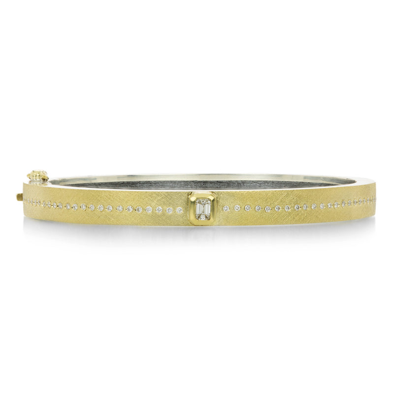 Rene Escobar 6mm Junia Plus Bangle with Emerald Cut Diamond | Quadrum Gallery