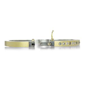 Rene Escobar 4mm 18k Adam Bangle with Salt & Pepper Diamonds | Quadrum Gallery