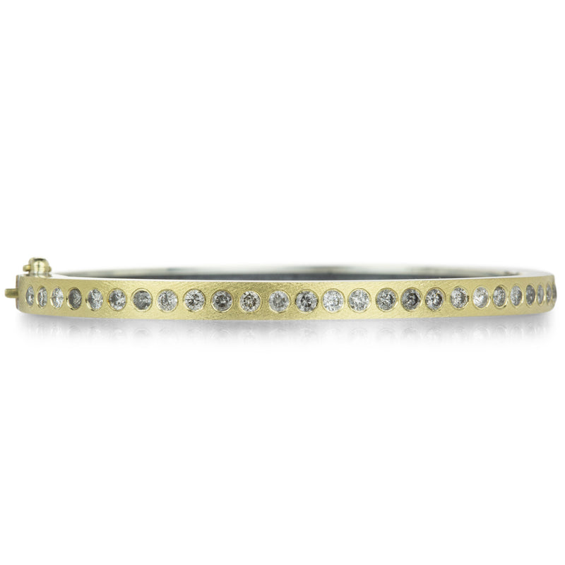 Rene Escobar 4mm 18k Adam Bangle with Salt & Pepper Diamonds | Quadrum Gallery