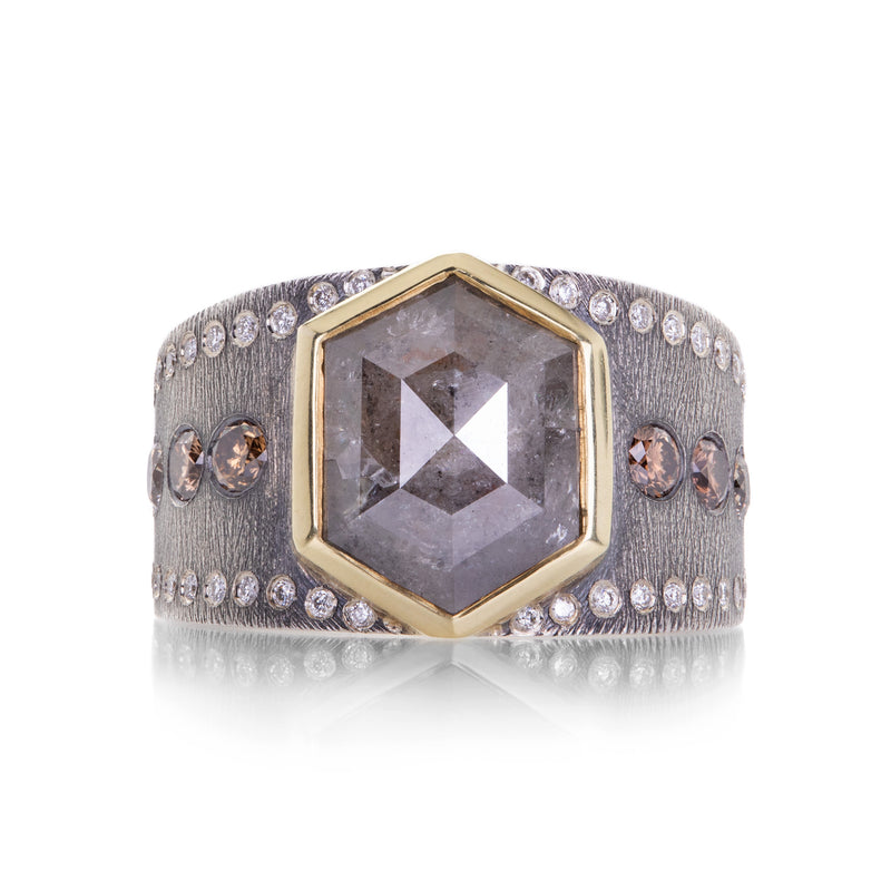 Rene Escobar Hexagonal Diamond Rose Ring | Quadrum Gallery