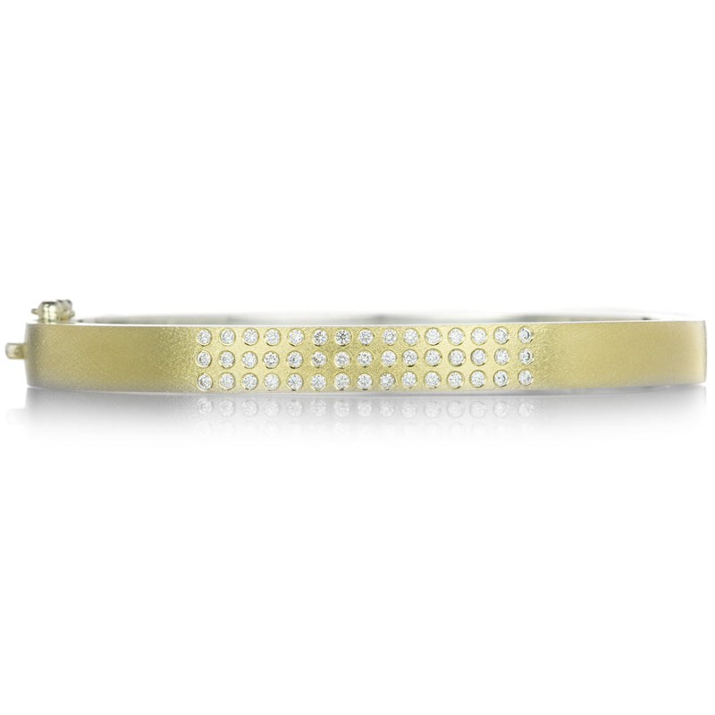 Rene Escobar 6mm Yellow Gold Iman Bangle with Diamonds | Quadrum Gallery
