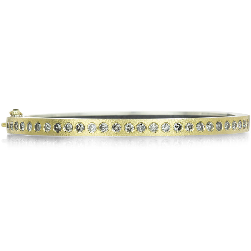 Rene Escobar 4mm Mixed Metal Adam Bangle with Diamonds | Quadrum Gallery
