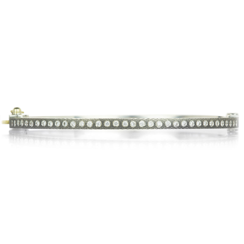 Rene Escobar 2.5mm Sterling Silver Adam Bangle with Diamonds | Quadrum Gallery
