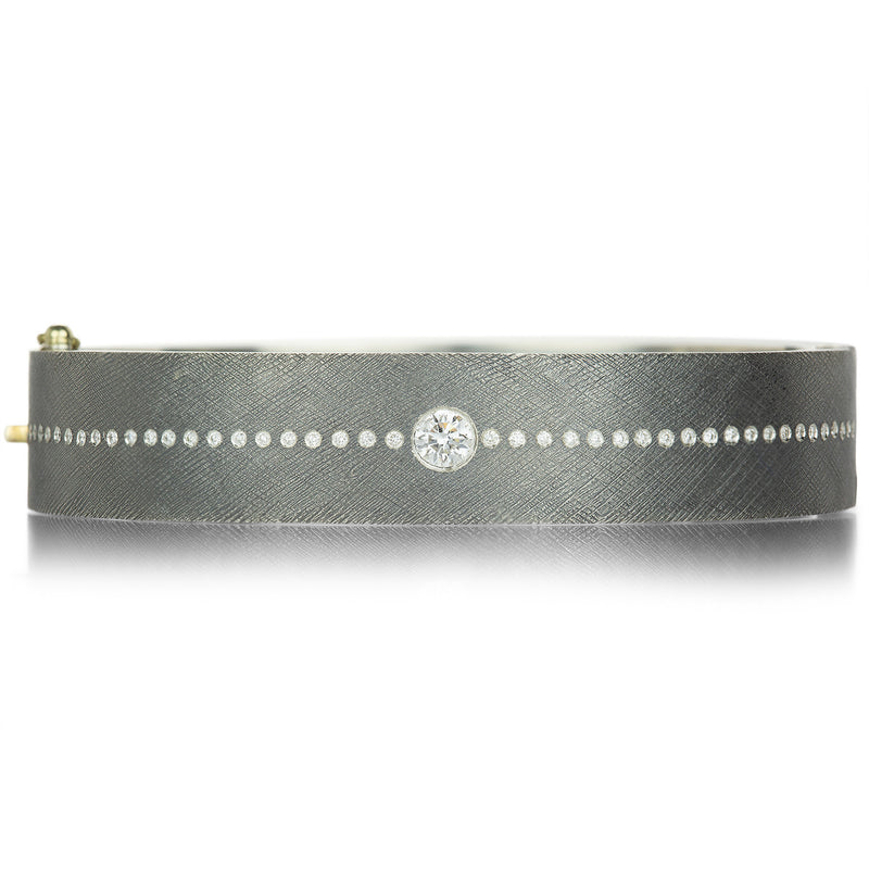 Rene Escobar 12mm Silver Nori Bangle with Diamonds | Quadrum Gallery