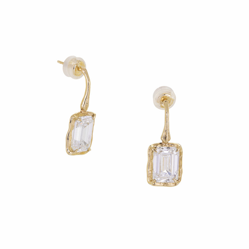 Robin Haley Emerald Cut Lab Grown Diamond Drop Earrings | Quadrum Gallery