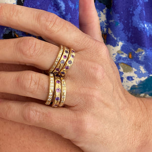 Robin Haley 14k Multicolored Montana Sapphire Band | Quadrum Gallery