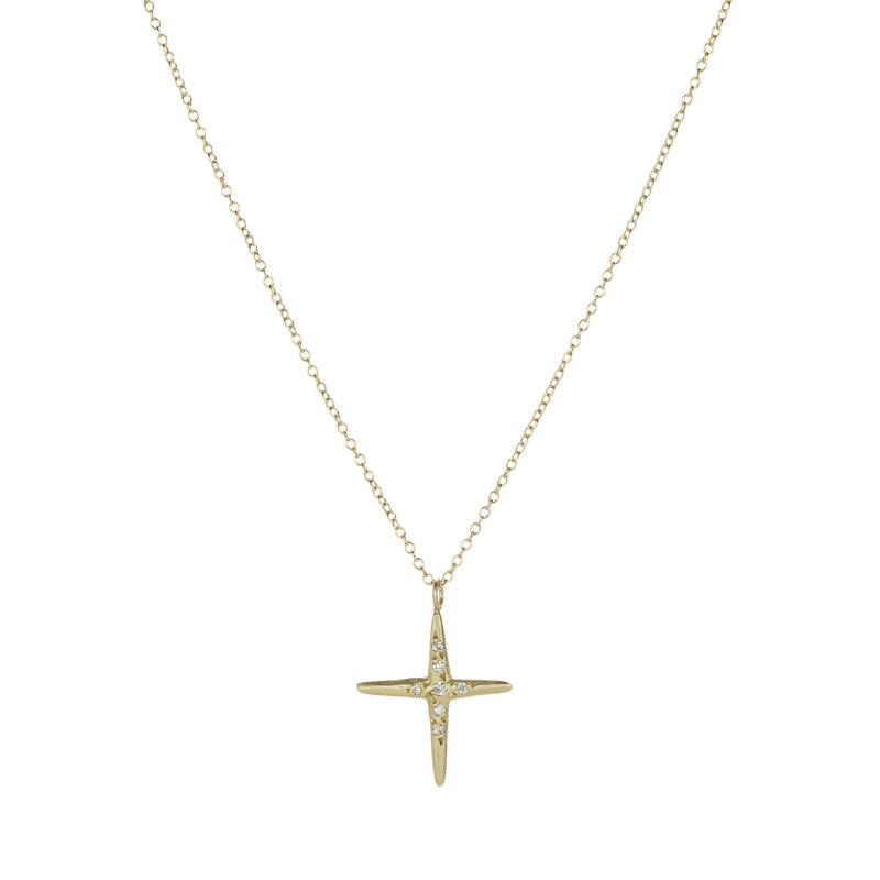 Robin Haley Delicate 5 Diamond Cross Pendant Necklace | Quadrum Gallery