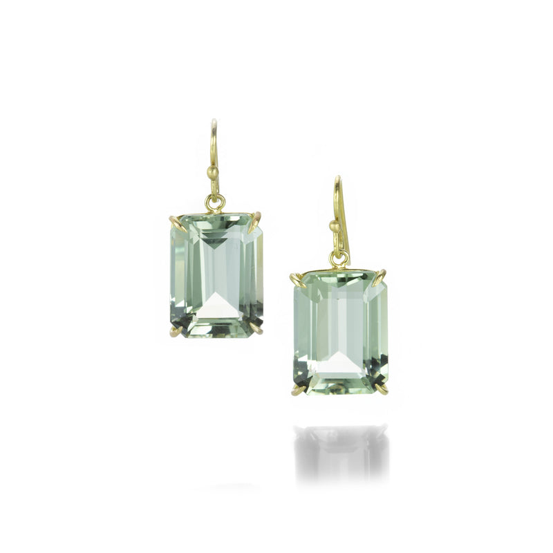 Rosanne Pugliese Medium Emerald Cut Green Amethyst Earrings | Quadrum Gallery