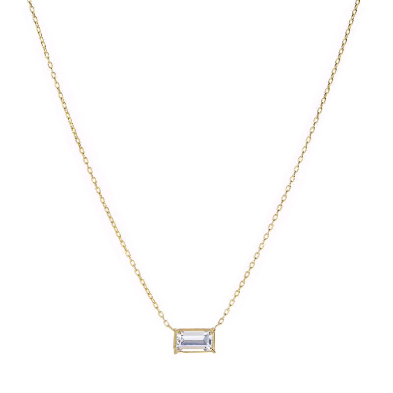 Rosanne Pugliese White Topaz Bar Pendant Necklace | Quadrum Gallery