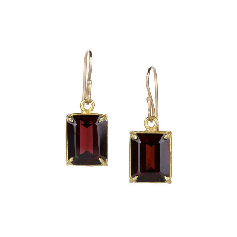 Rosanne Pugliese Faceted Emerald Cut Garnet Drop Earrings | Quadrum Gallery