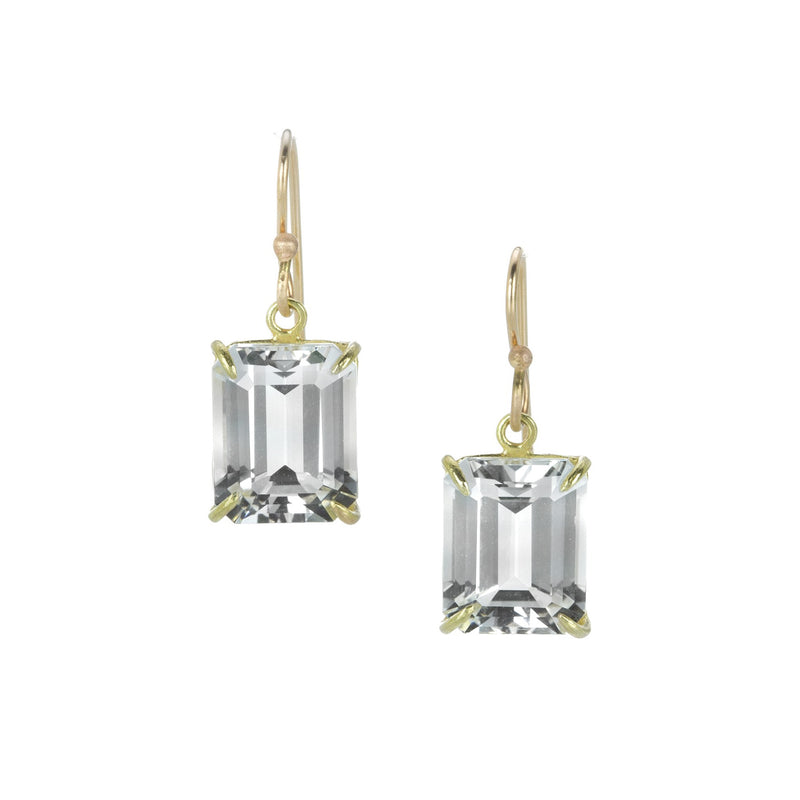 Rosanne Pugliese Faceted Emerald Cut White Topaz Drop Earrings | Quadrum Gallery
