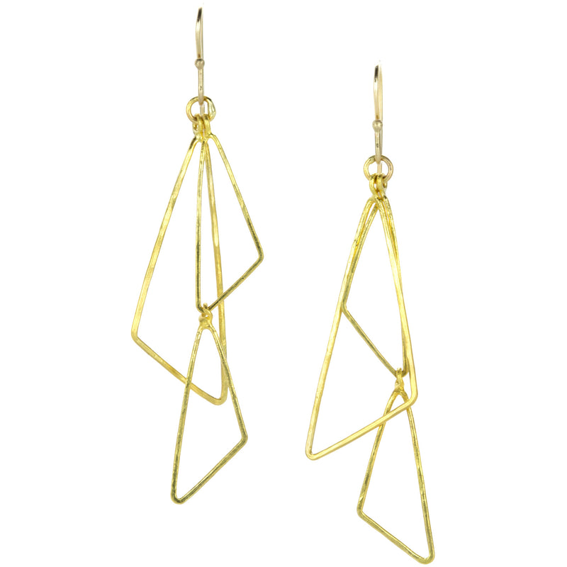 Rosanne Pugliese 22k Gold Triple Triangle Drop Earrings | Quadrum Gallery