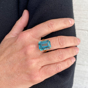 Rosanne Pugliese London Blue Topaz Emerald Cut Ring | Quadrum Gallery