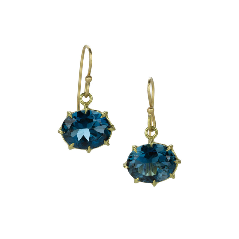 Rosanne Pugliese 18k Oval London Blue Topaz Drop Earrings | Quadrum Gallery