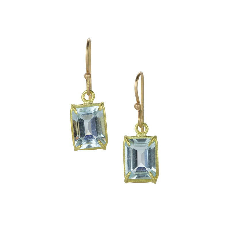 Rosanne Pugliese Mini Emerald Cut Aquamarine Drop Earrings | Quadrum Gallery