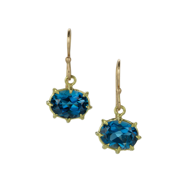 Rosanne Pugliese Mini Oval Light Blue Topaz Drop Earrings | Quadrum Gallery