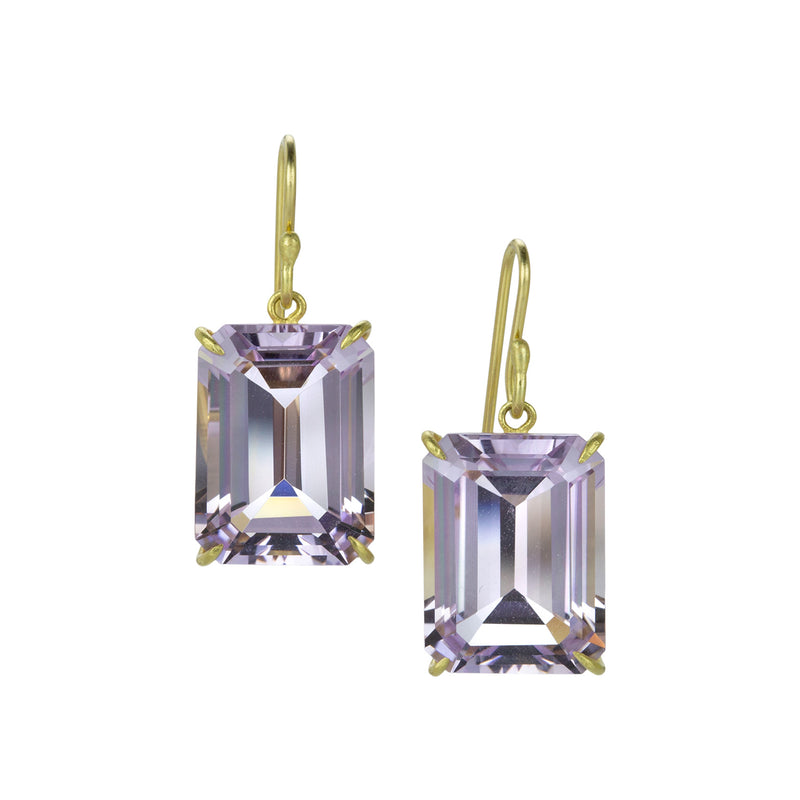 Rosanne Pugliese Medium Emerald Cut Lavender Amethyst Drop Earrings | Quadrum Gallery