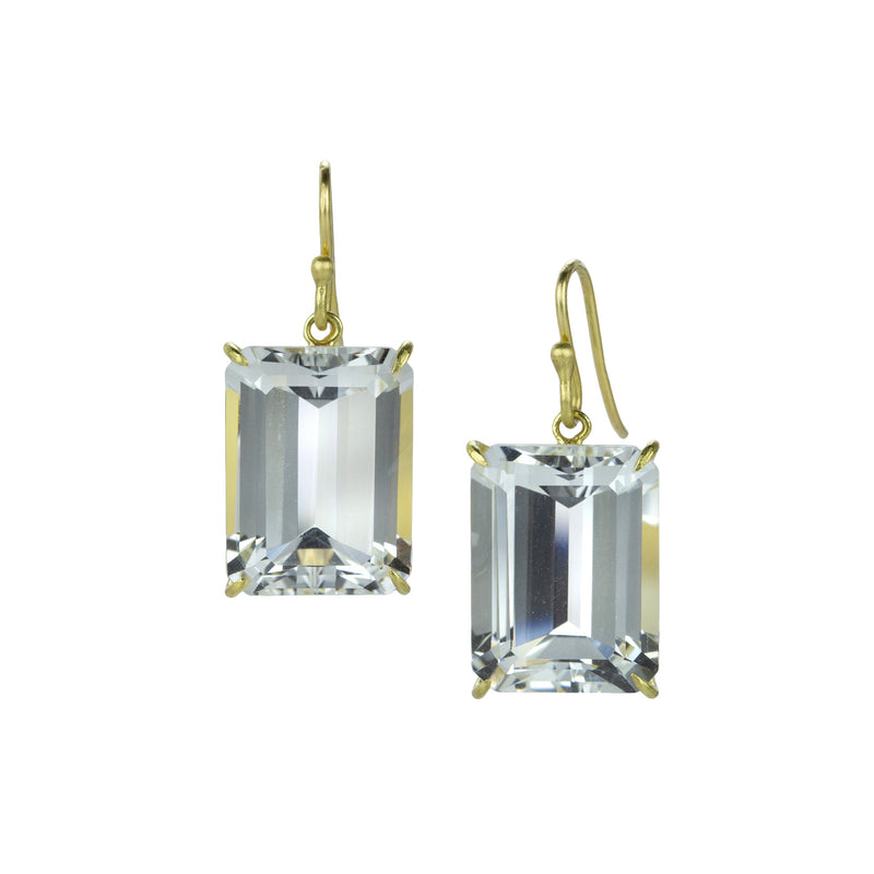 Rosanne Pugliese Medium Emerald Cut White Topaz Drop Earrings | Quadrum Gallery