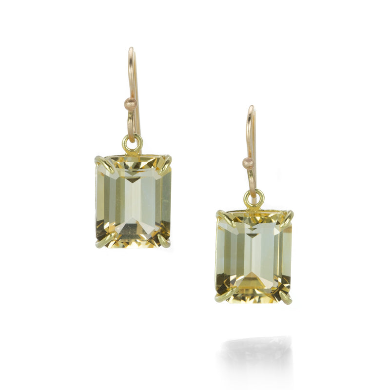 Rosanne Pugliese Small Emerald Cut Champagne Citrine Drop Earrings | Quadrum Gallery