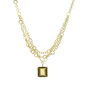 Rosanne Pugliese Emerald Cut Golden Citrine Pendant Necklace | Quadrum Gallery