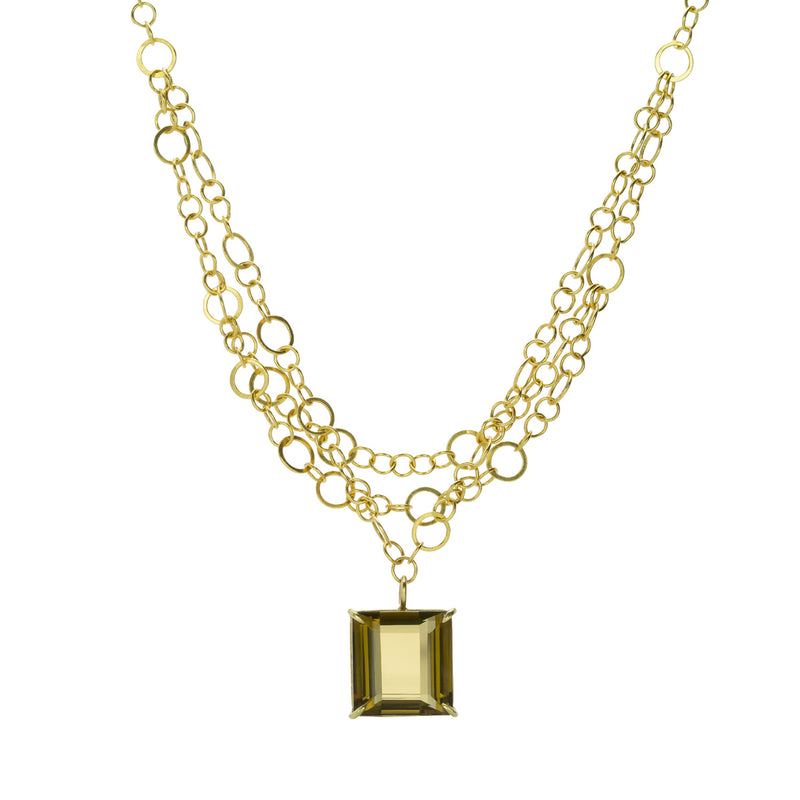 Rosanne Pugliese Emerald Cut Golden Citrine Pendant Necklace | Quadrum Gallery