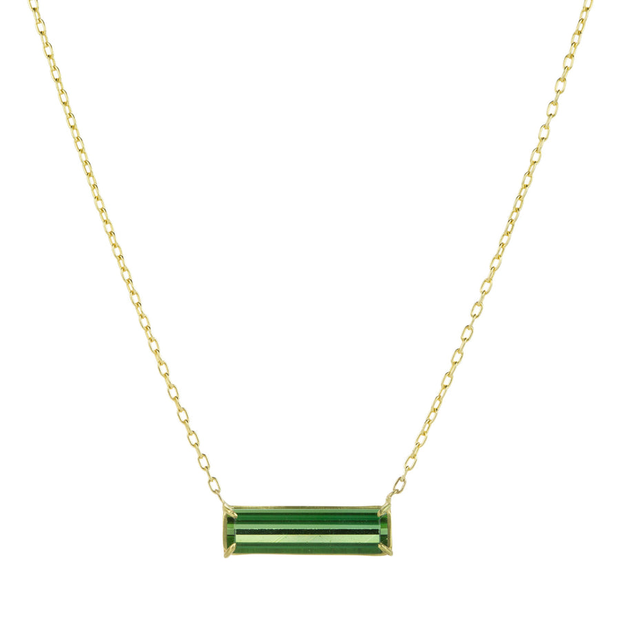 Rosanne Pugliese Dark Green Tourmaline Bar Pendant Necklace | Quadrum Gallery