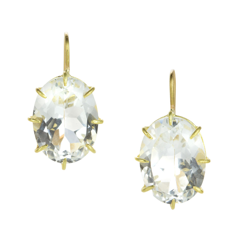 Rosanne Pugliese 18k Oval White Topaz Drop Earrings | Quadrum Gallery