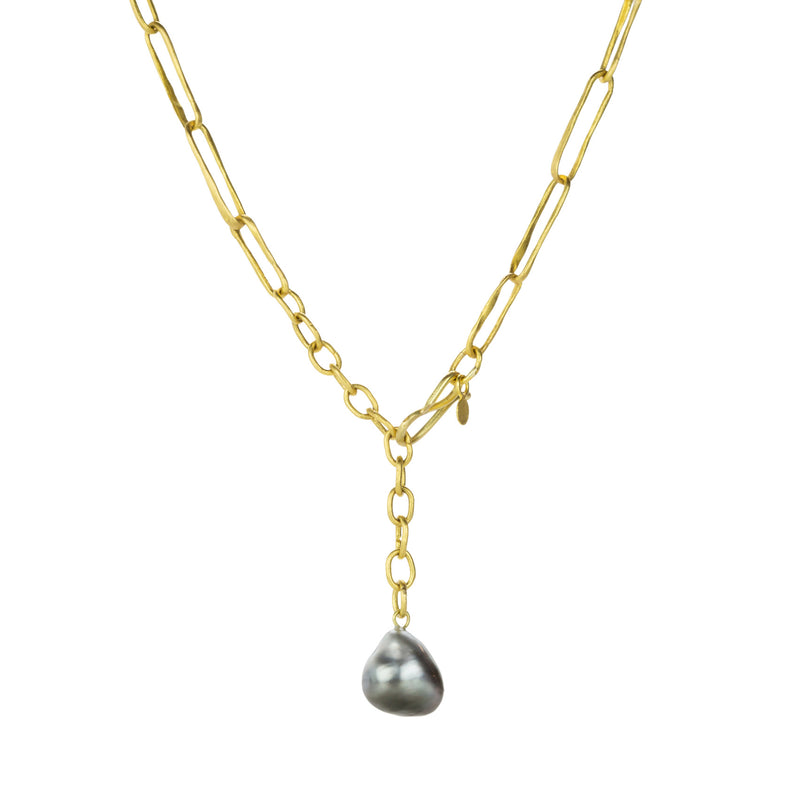 Rosanne Pugliese 22k Heavy Box Link Chain with Keshi Pearl | Quadrum Gallery